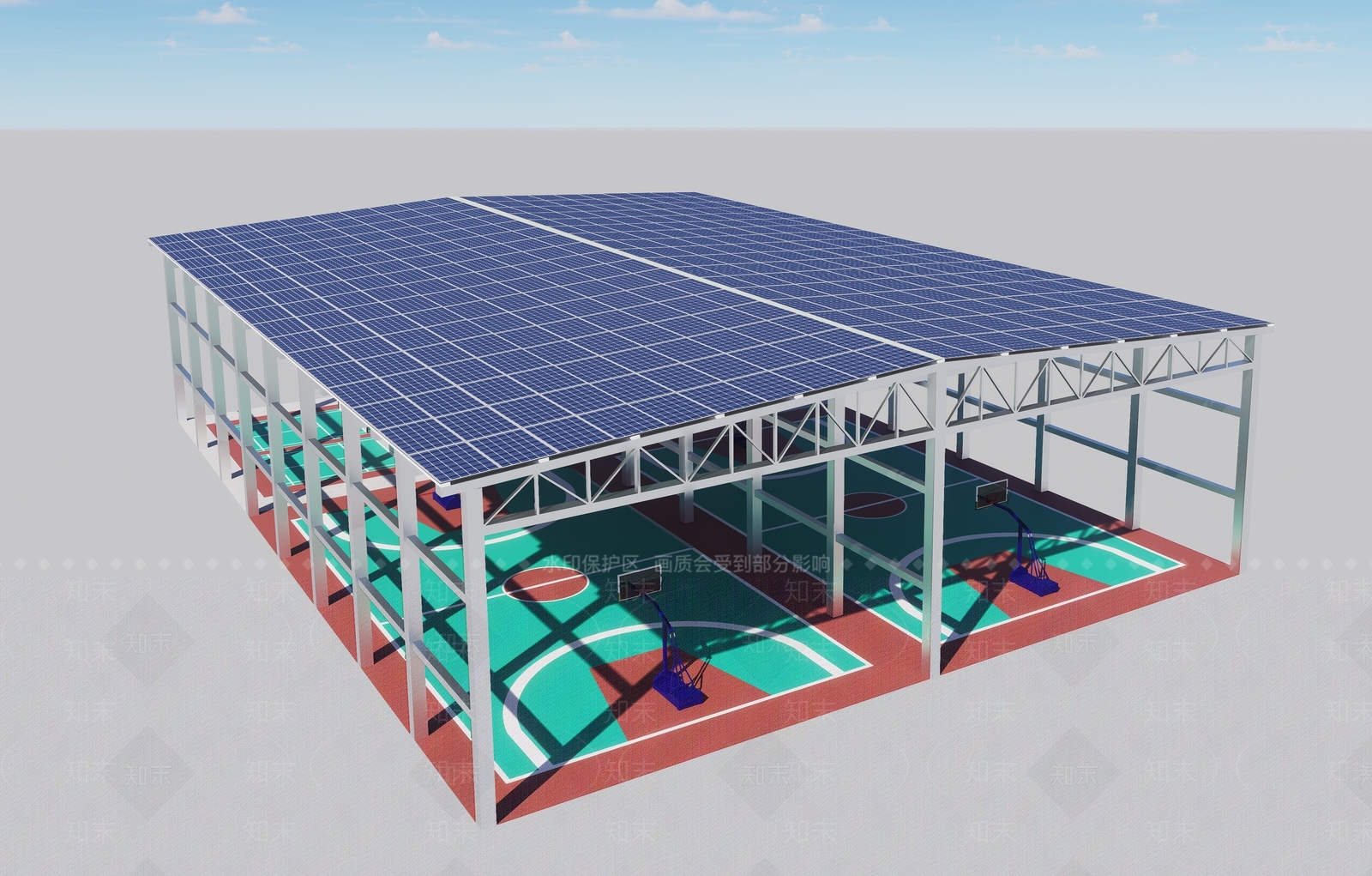 现代体育场馆景观SU模型下载【ID:1200364422】