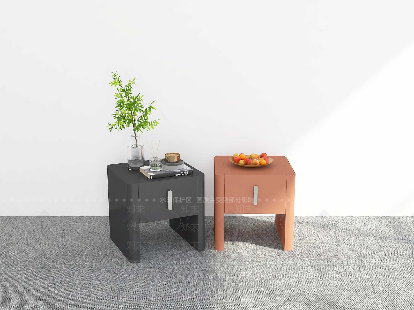 现代床头柜3D模型下载【ID:1200364947】
