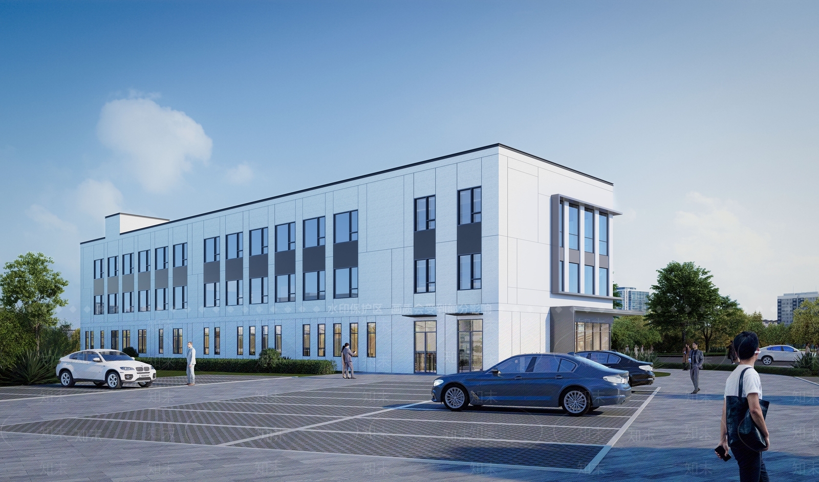 现代新中式小公建SU模型下载【ID:1200365548】