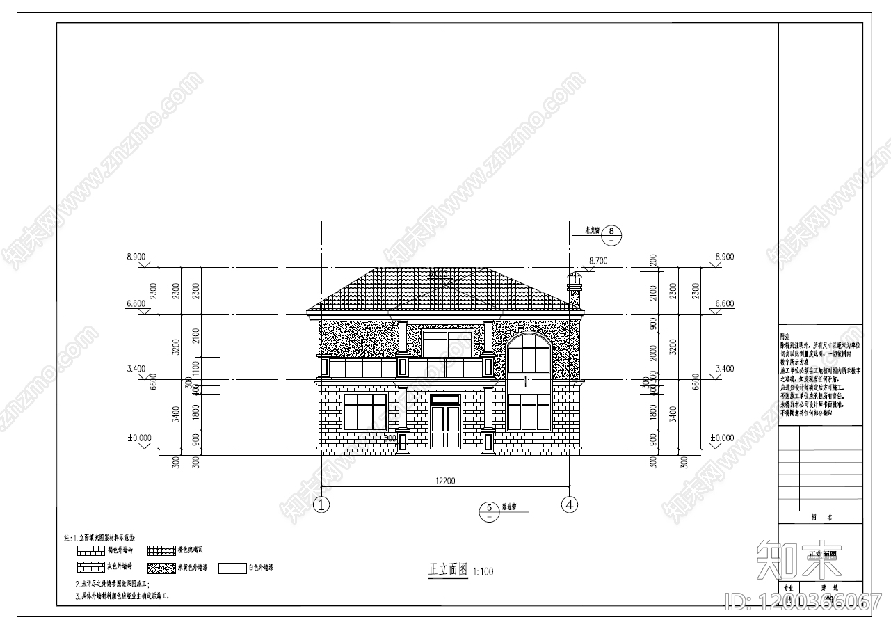 欧式简欧别墅建筑cad施工图下载【ID:1200366067】