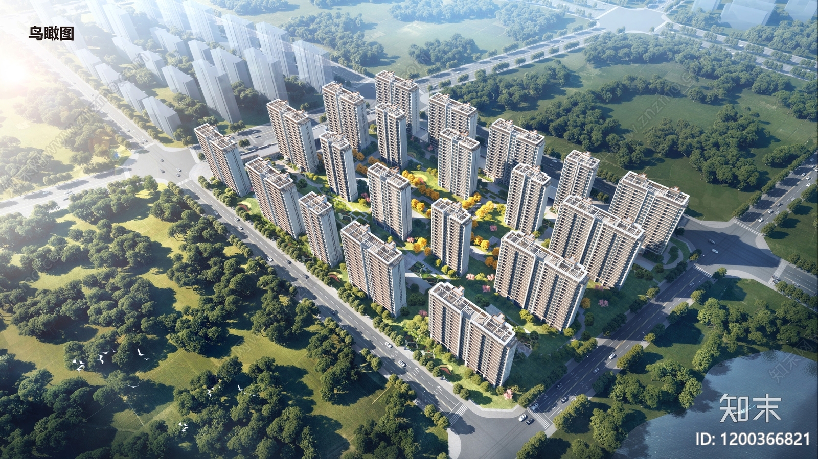 现代小区建筑下载【ID:1200366821】