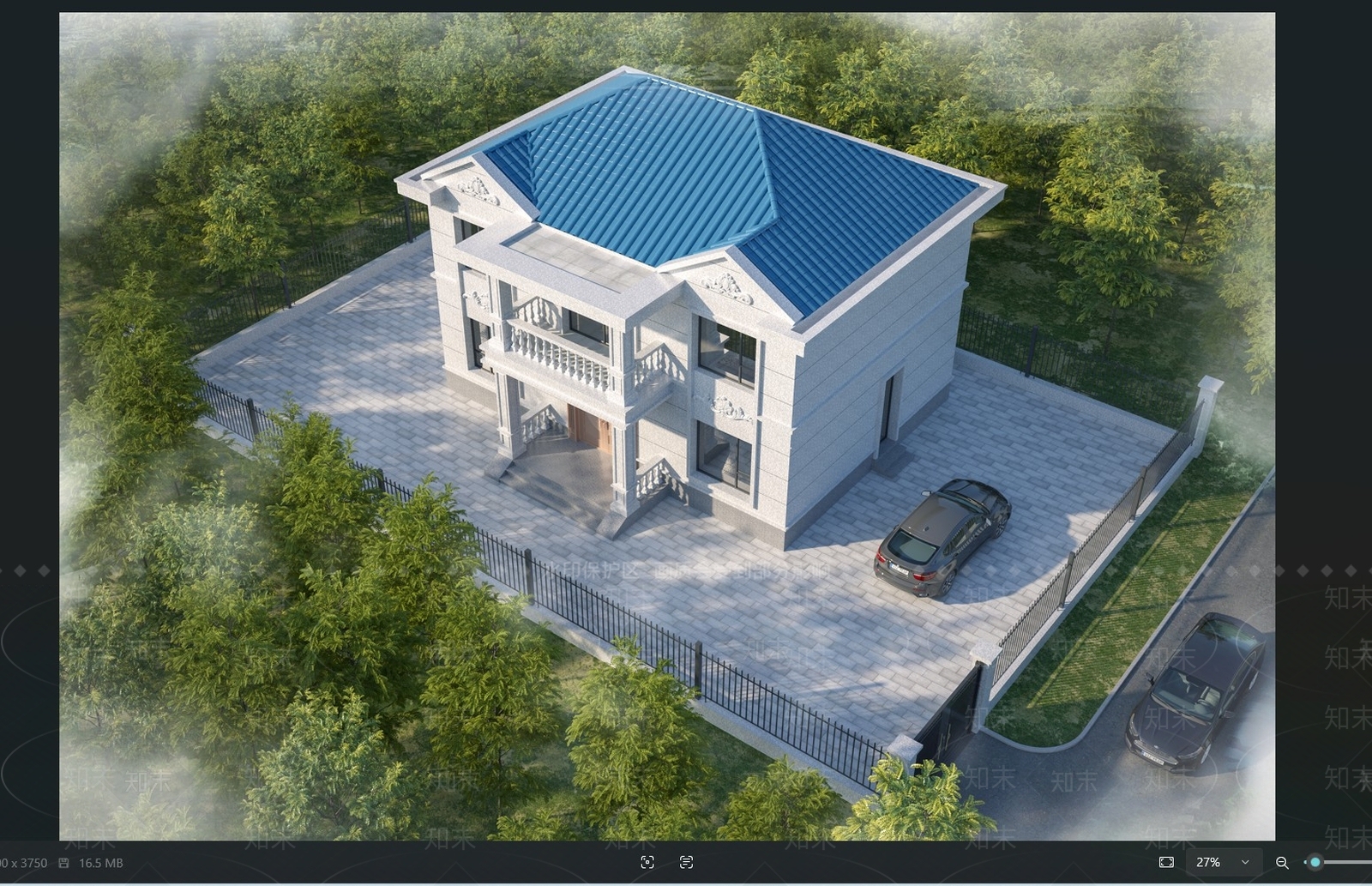 简欧别墅外观3D模型下载【ID:1200367131】