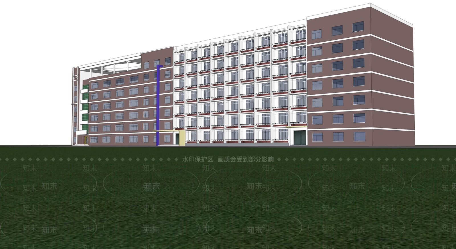 现代极简学校建筑SU模型下载【ID:1200367389】