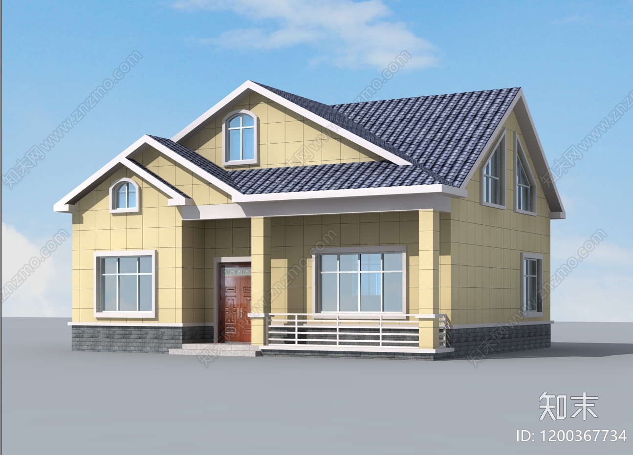 欧式简欧别墅建筑施工图下载【ID:1200367734】