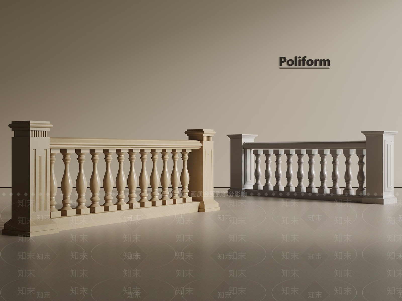 欧式法式栏杆3D模型下载【ID:1200368040】