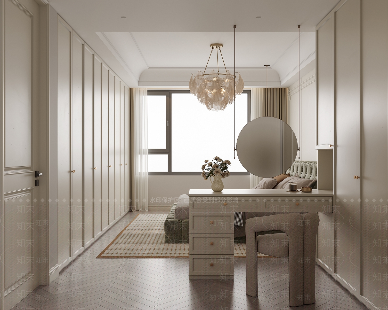浅色梳妆台梳妆台3D模型下载【ID:1227545192】