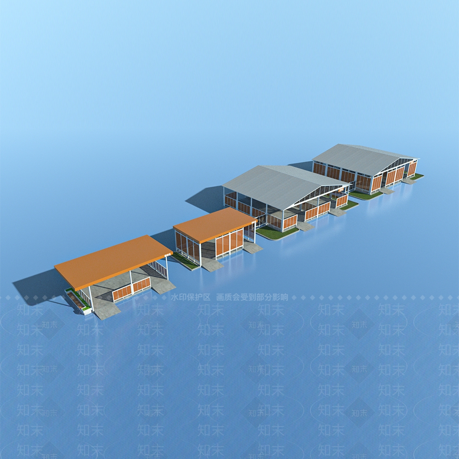 现代小区建筑SU模型下载【ID:1200369848】