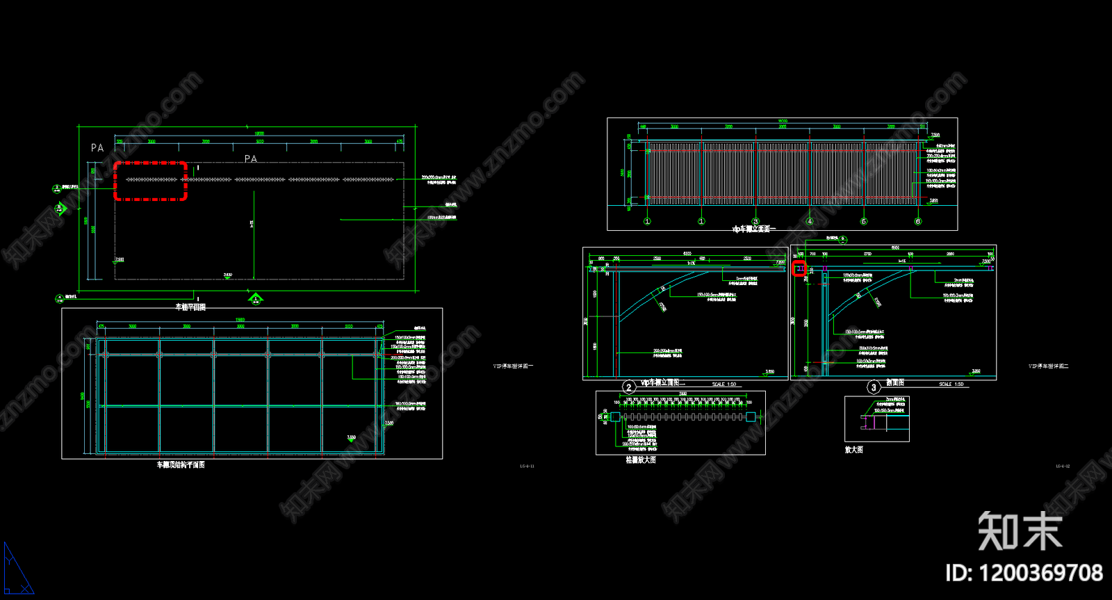 现代停车位施工图下载【ID:1200369708】