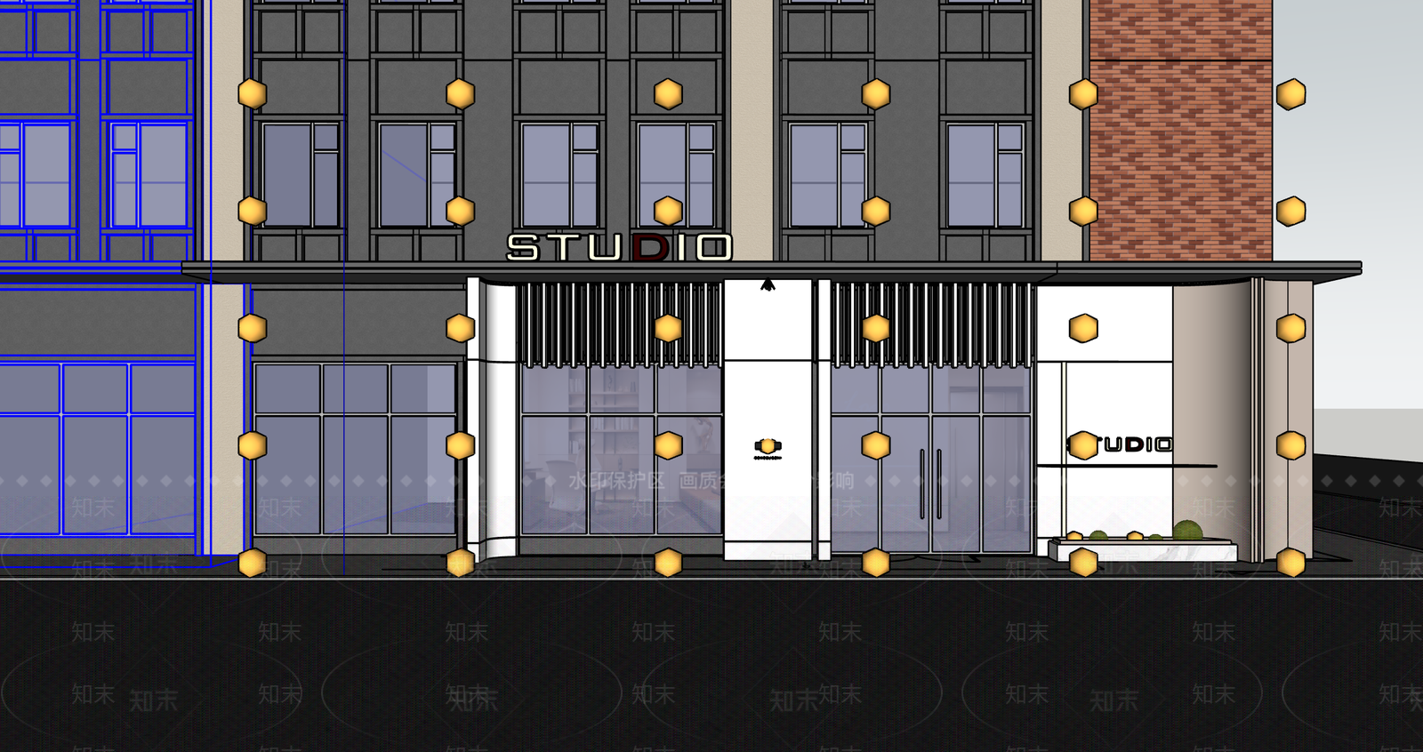 现代办公楼SU模型下载【ID:1200370254】