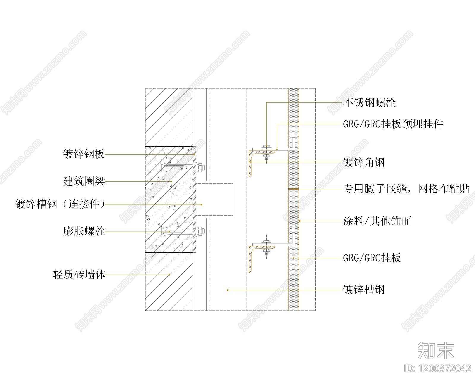 墙面节点施工图下载【ID:1200372042】