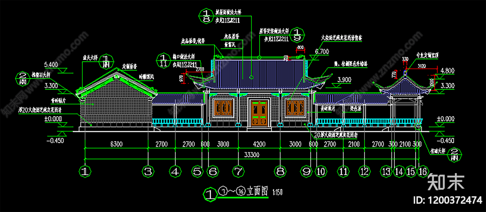 其他古建筑cad施工图下载【ID:1200372474】