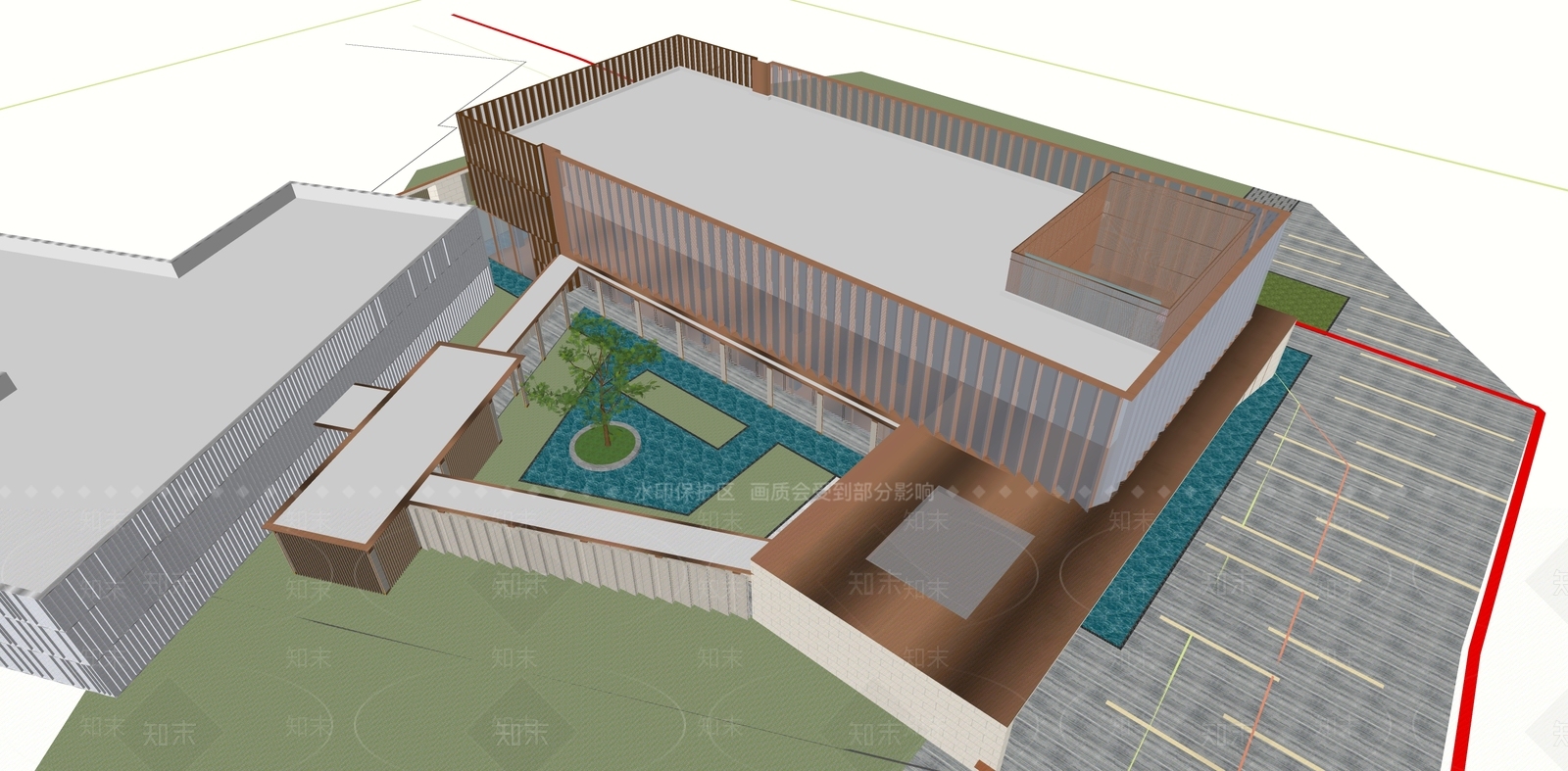现代简约小区建筑SU模型下载【ID:1200372708】