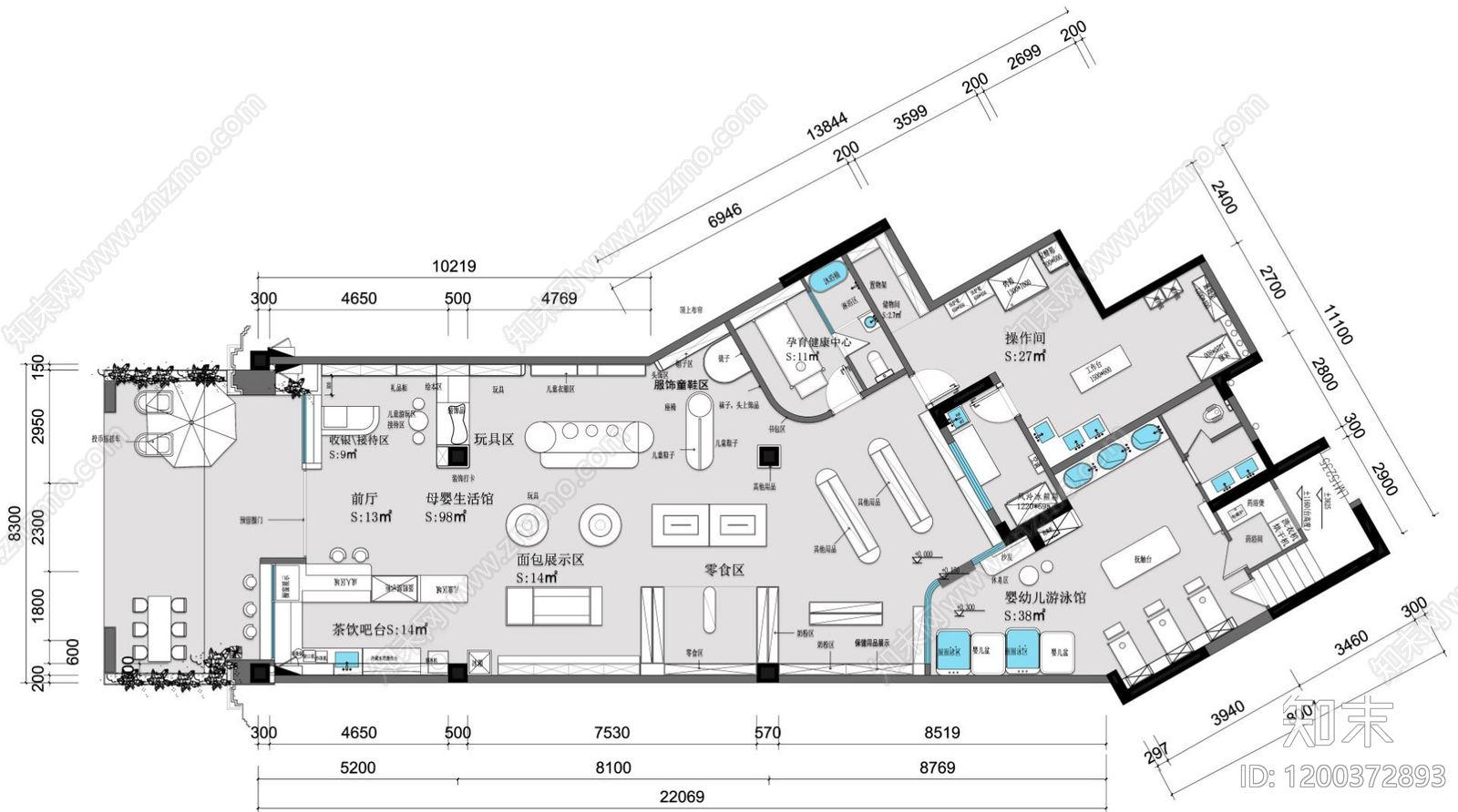 现代便利店施工图下载【ID:1200372893】