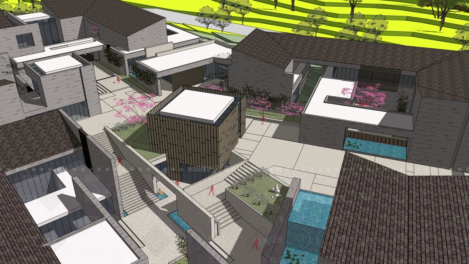 寺庙建筑SU模型下载【ID:1200374162】