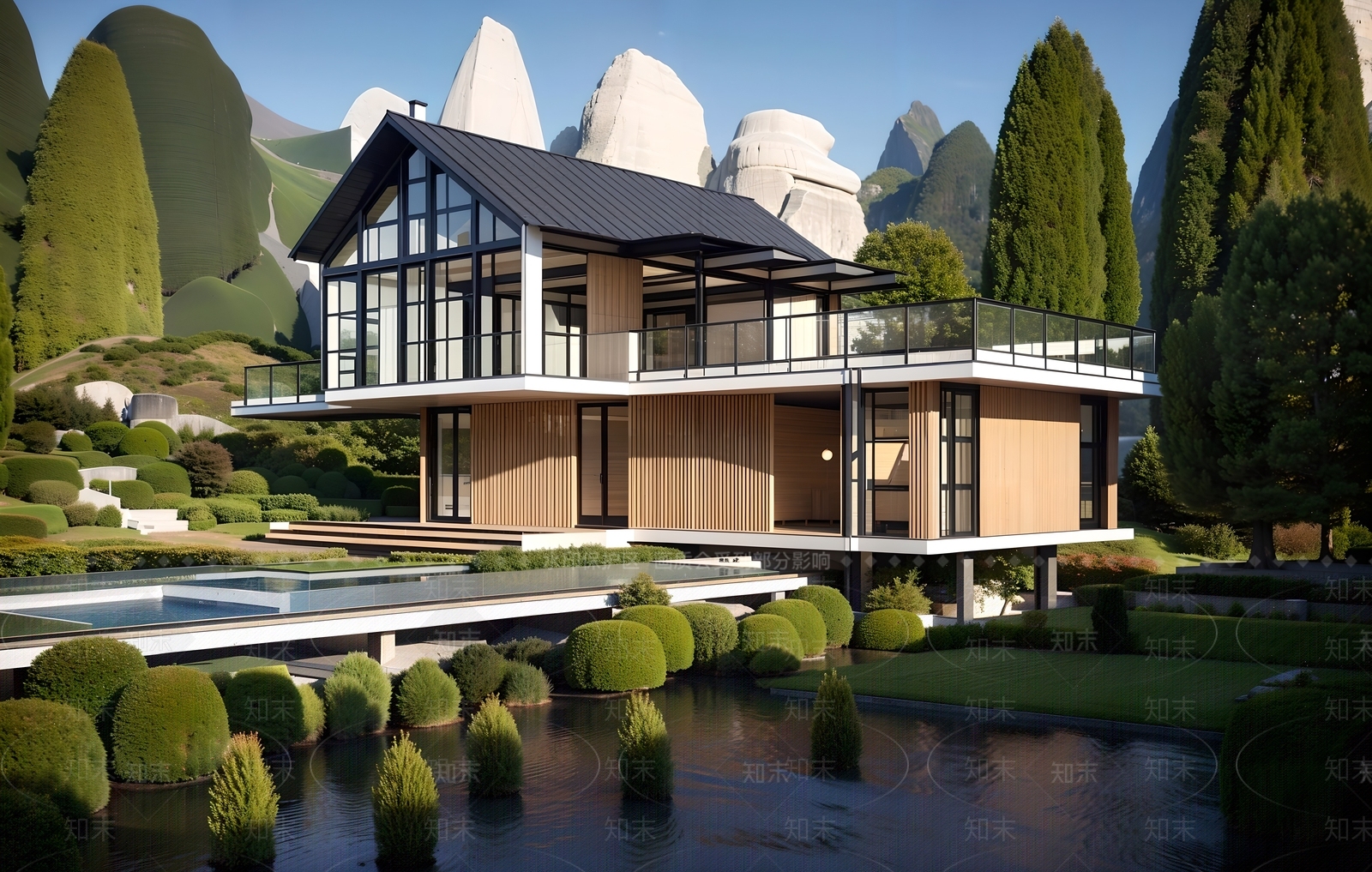 新中式别墅SU模型下载【ID:1200379348】