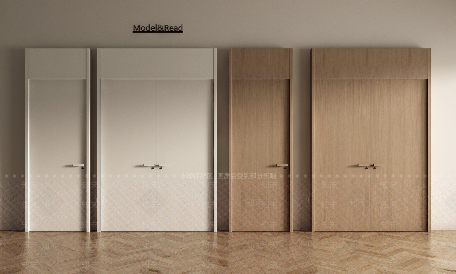 现代双开门3D模型下载【ID:1200382422】_知末3d模型网