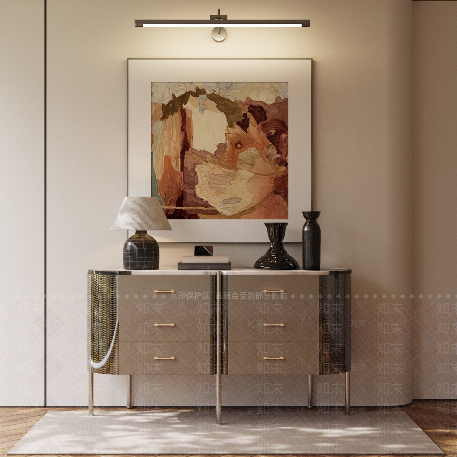 现代轻奢玄关柜3D模型下载【ID:1200382796】