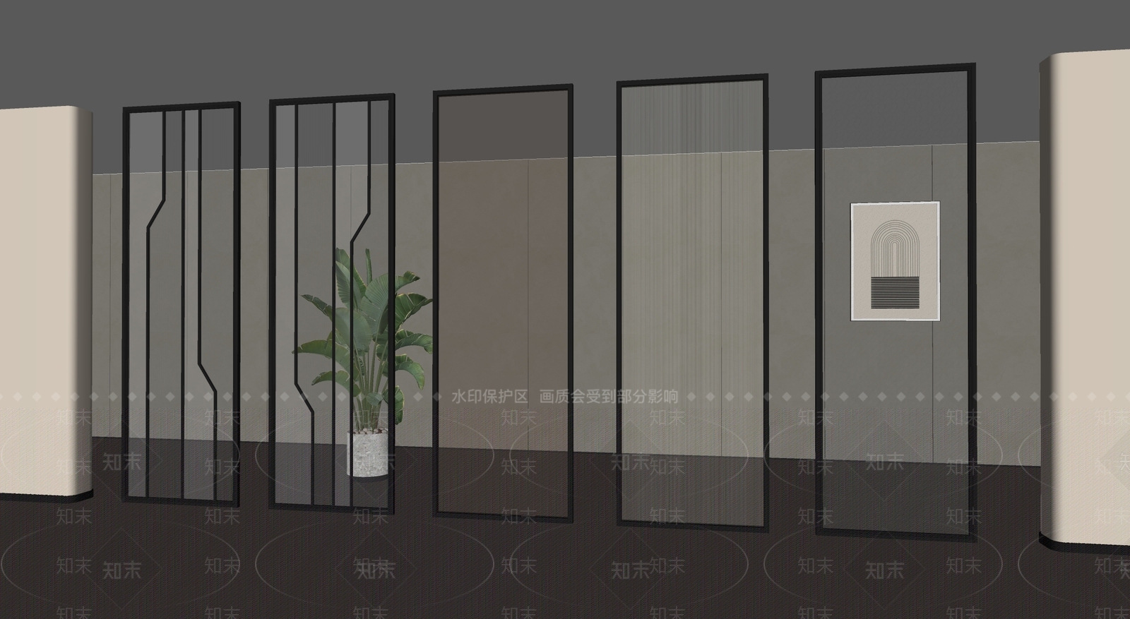 现代隔断SU模型下载【ID:1200384548】