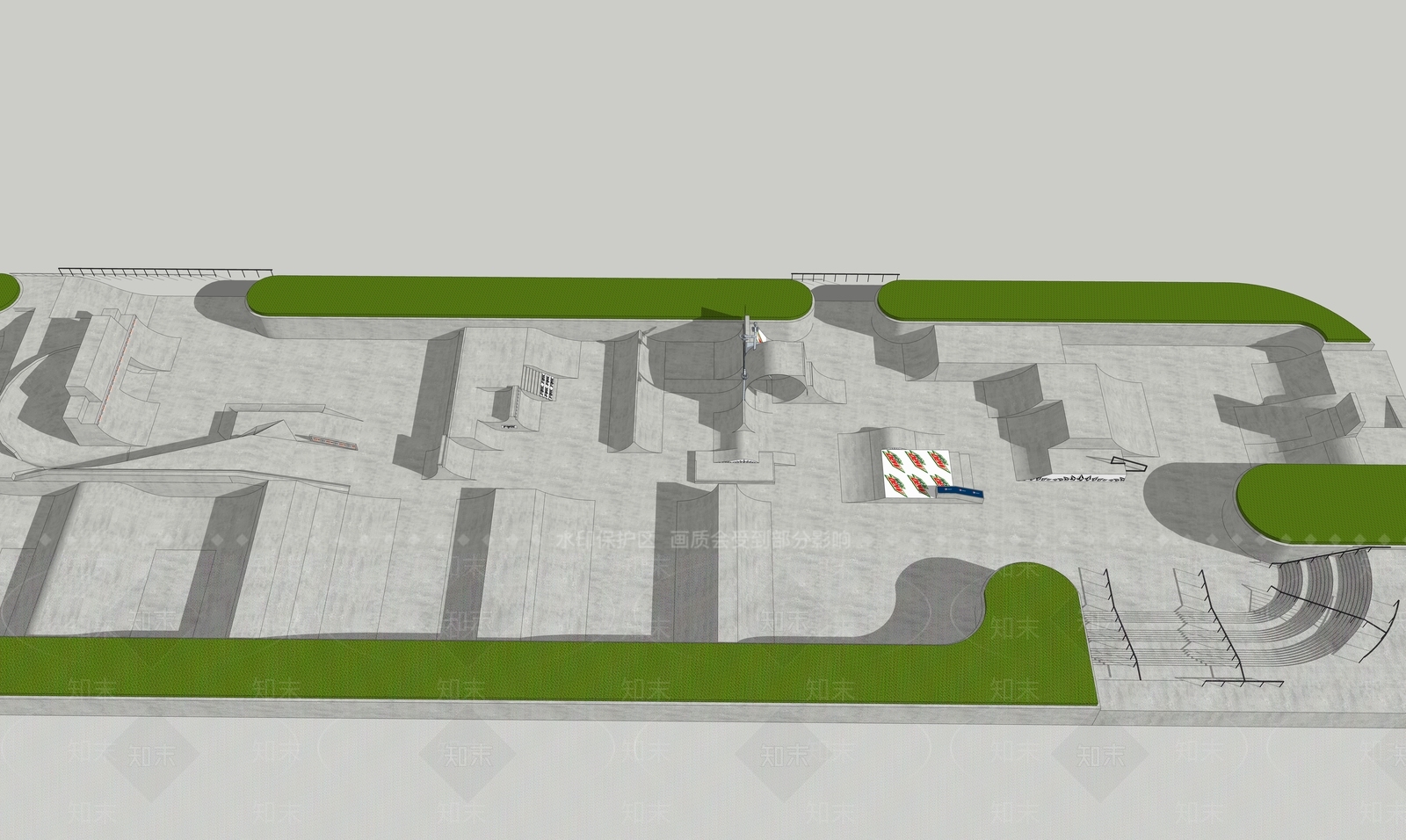 现代景观公园SU模型下载【ID:1200385408】