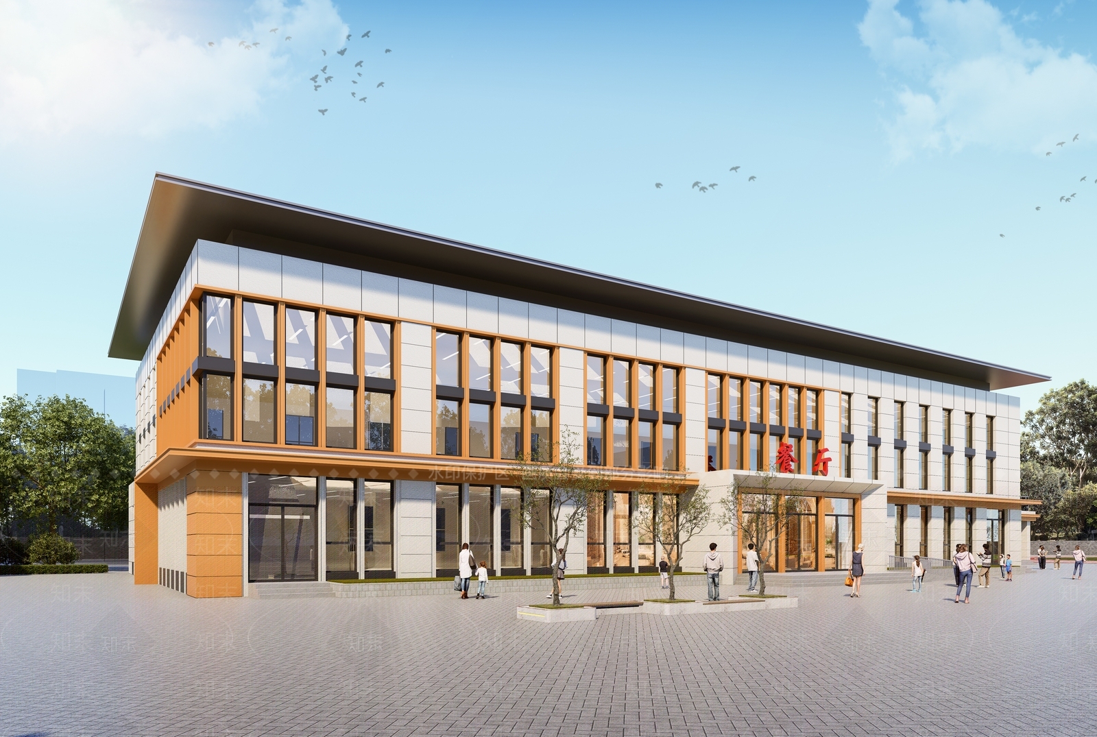 现代学校建筑SU模型下载【ID:1200386972】
