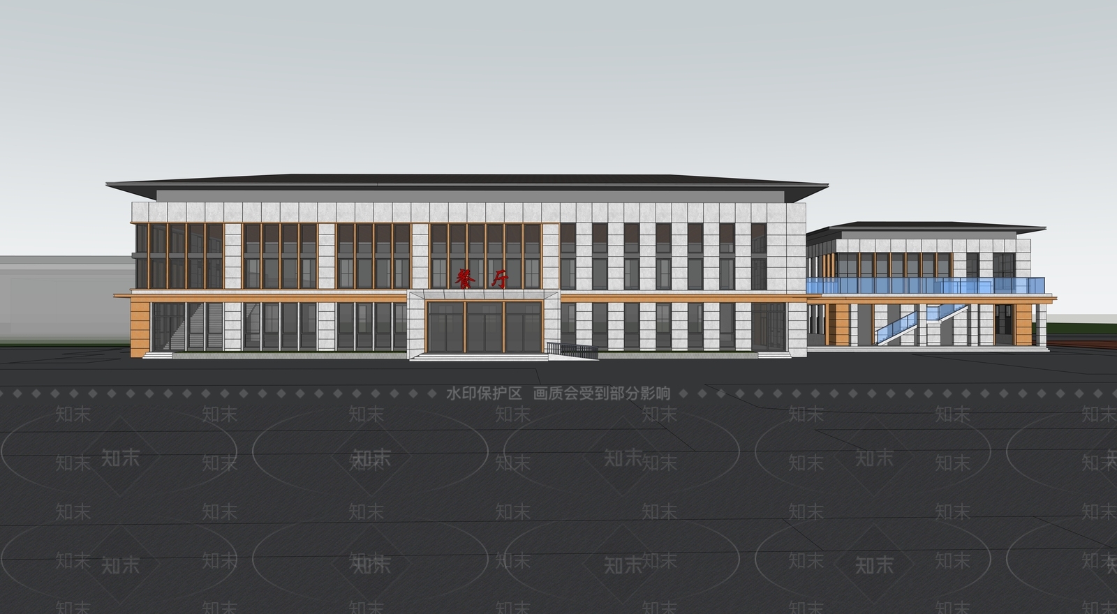 现代学校建筑SU模型下载【ID:1200386972】