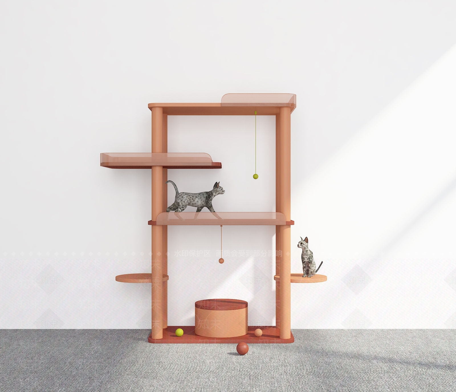 猫爬架3D模型下载【ID:1200386834】