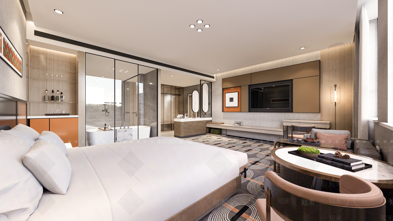 现代酒店客房SU模型下载【ID:1200387057】