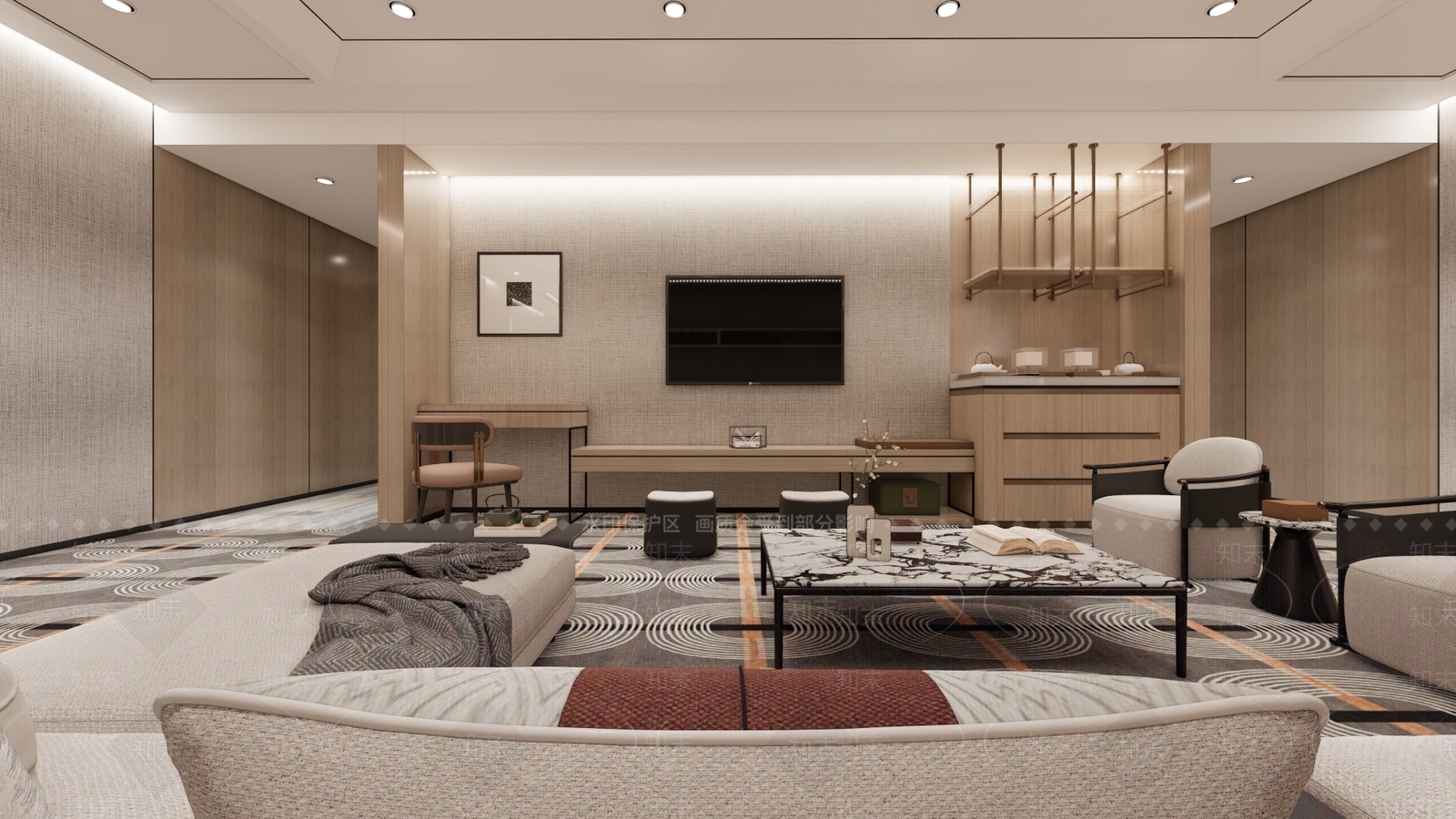 现代酒店客房SU模型下载【ID:1200387714】