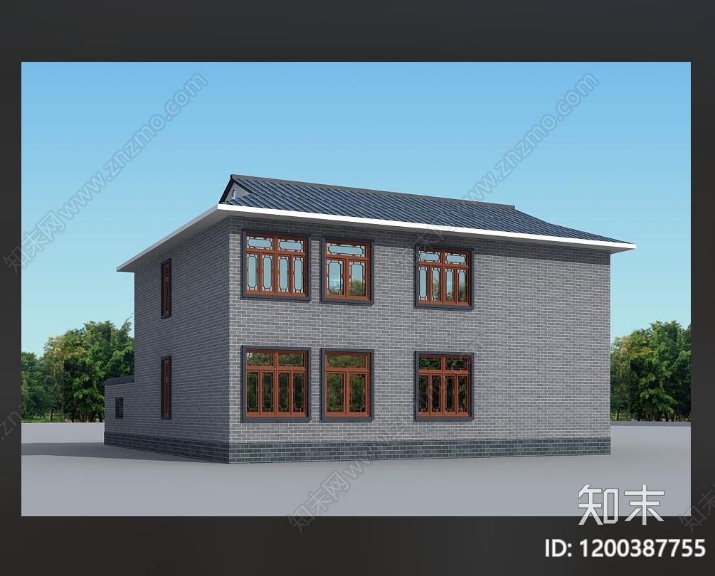 新中式中式别墅建筑cad施工图下载【ID:1200387755】