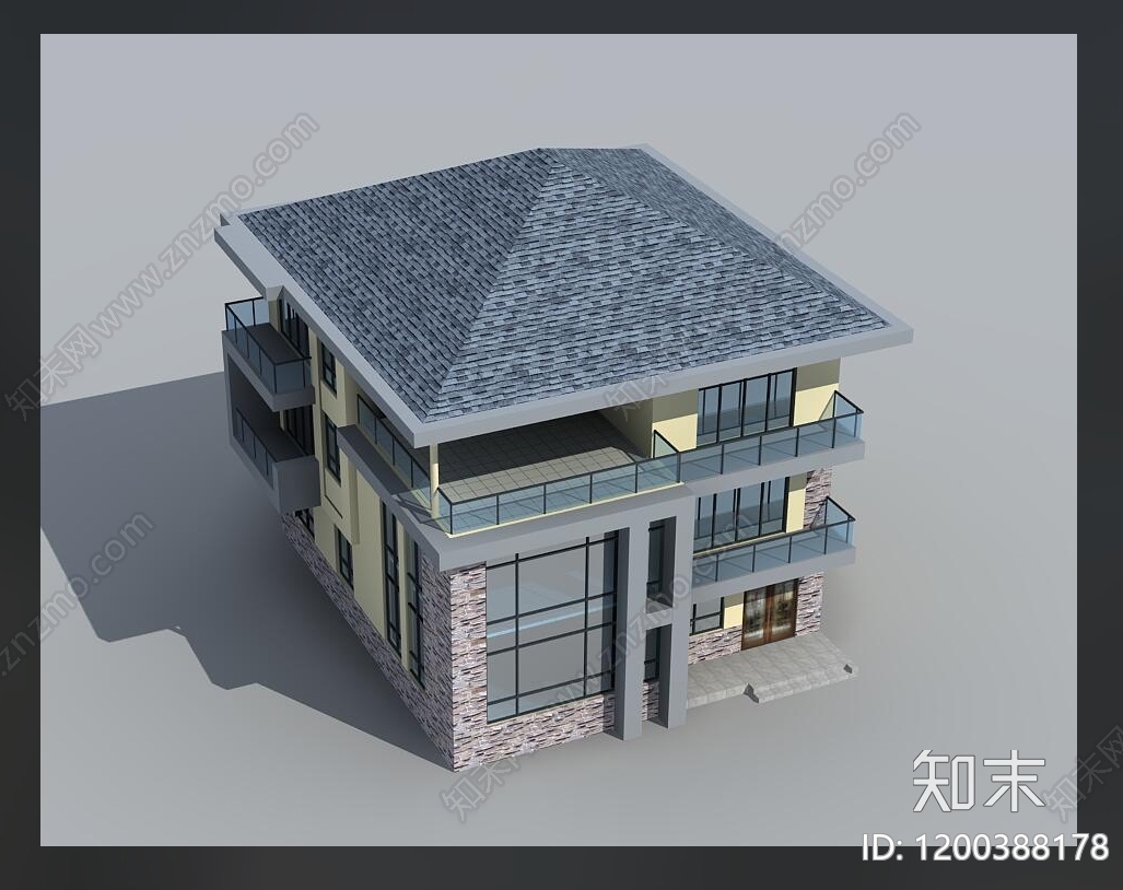 新中式简约别墅建筑cad施工图下载【ID:1200388178】