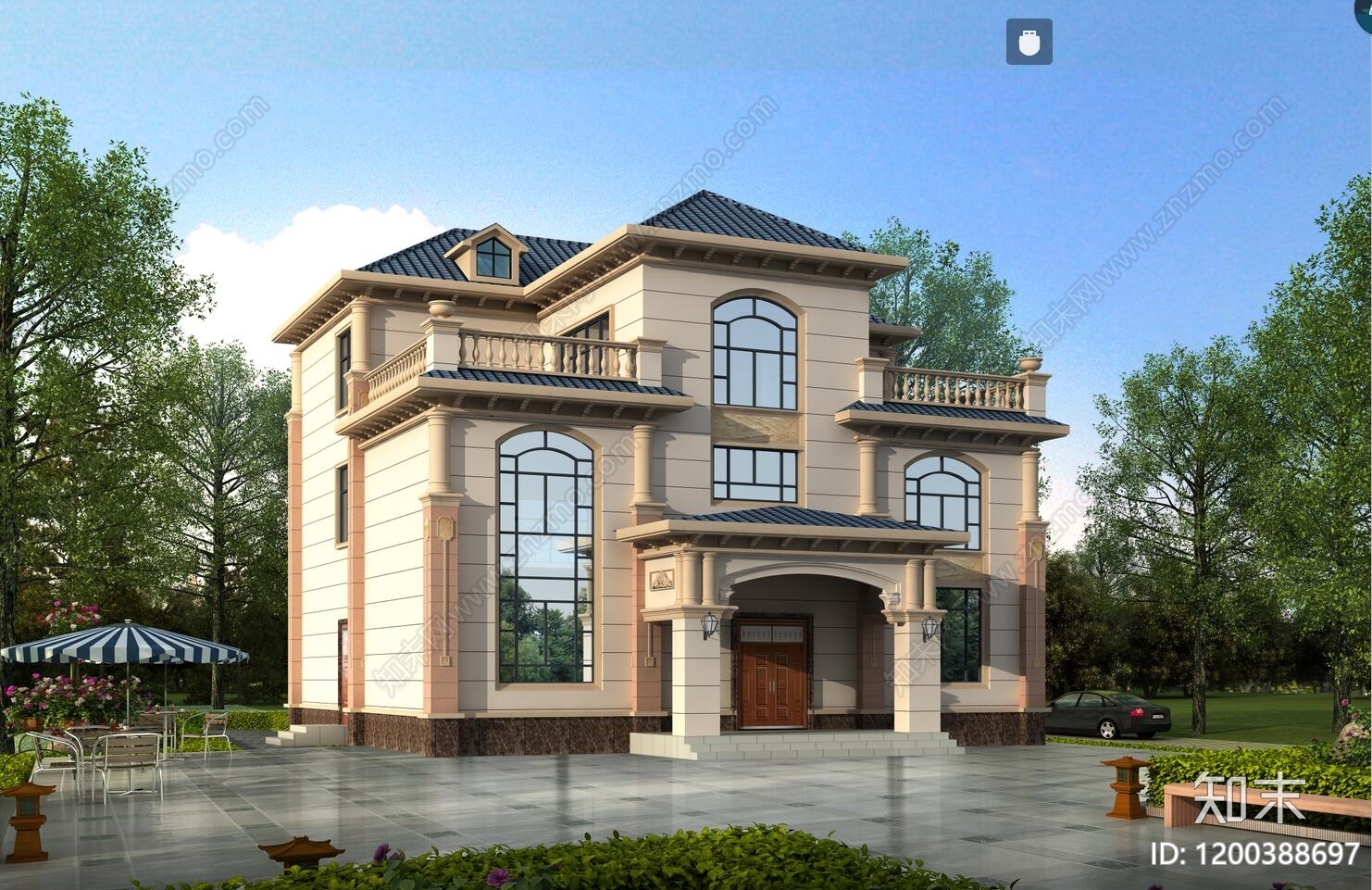 欧式简欧别墅建筑cad施工图下载【ID:1200388697】