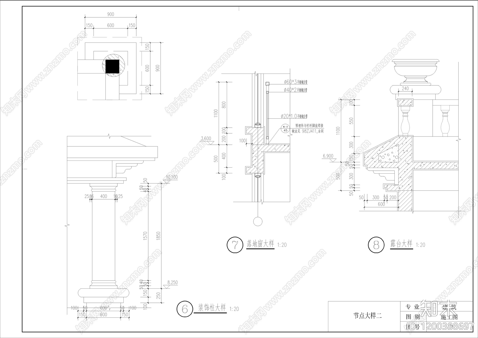 欧式简欧别墅建筑cad施工图下载【ID:1200388697】