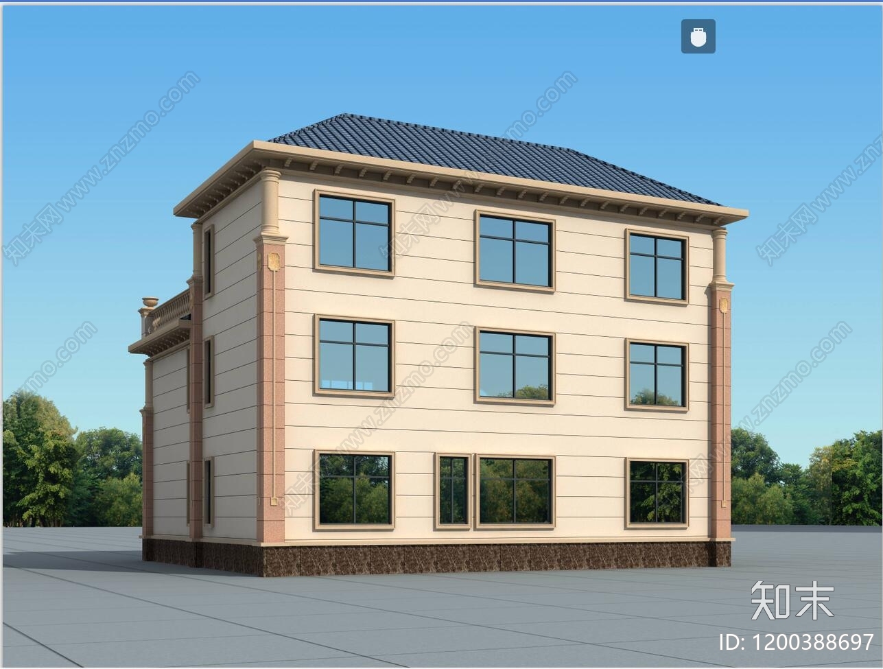 欧式简欧别墅建筑cad施工图下载【ID:1200388697】
