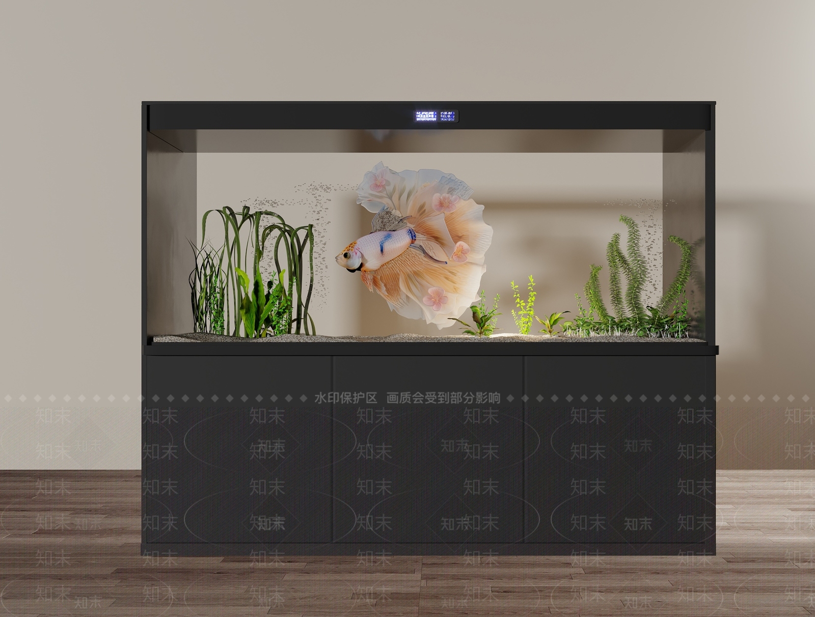 现代鱼缸SU模型下载【ID:1200390839】