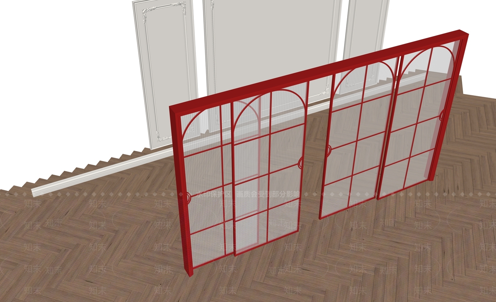 现代平开门SU模型下载【ID:1200392606】