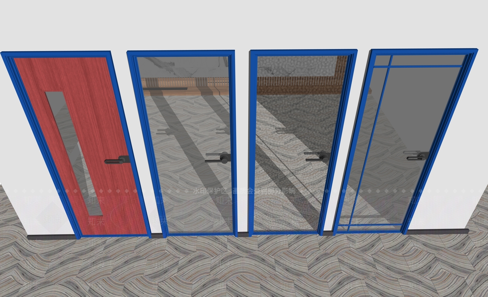 现代平开门SU模型下载【ID:1200392716】