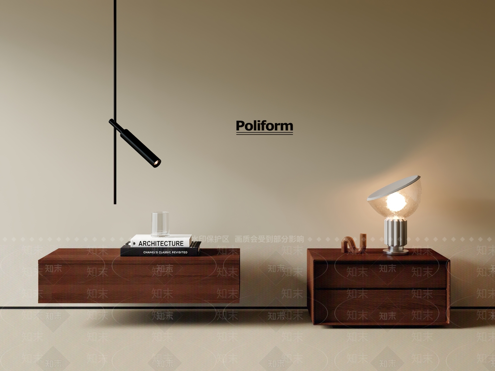 现代中古床头柜SU模型下载【ID:1200396043】