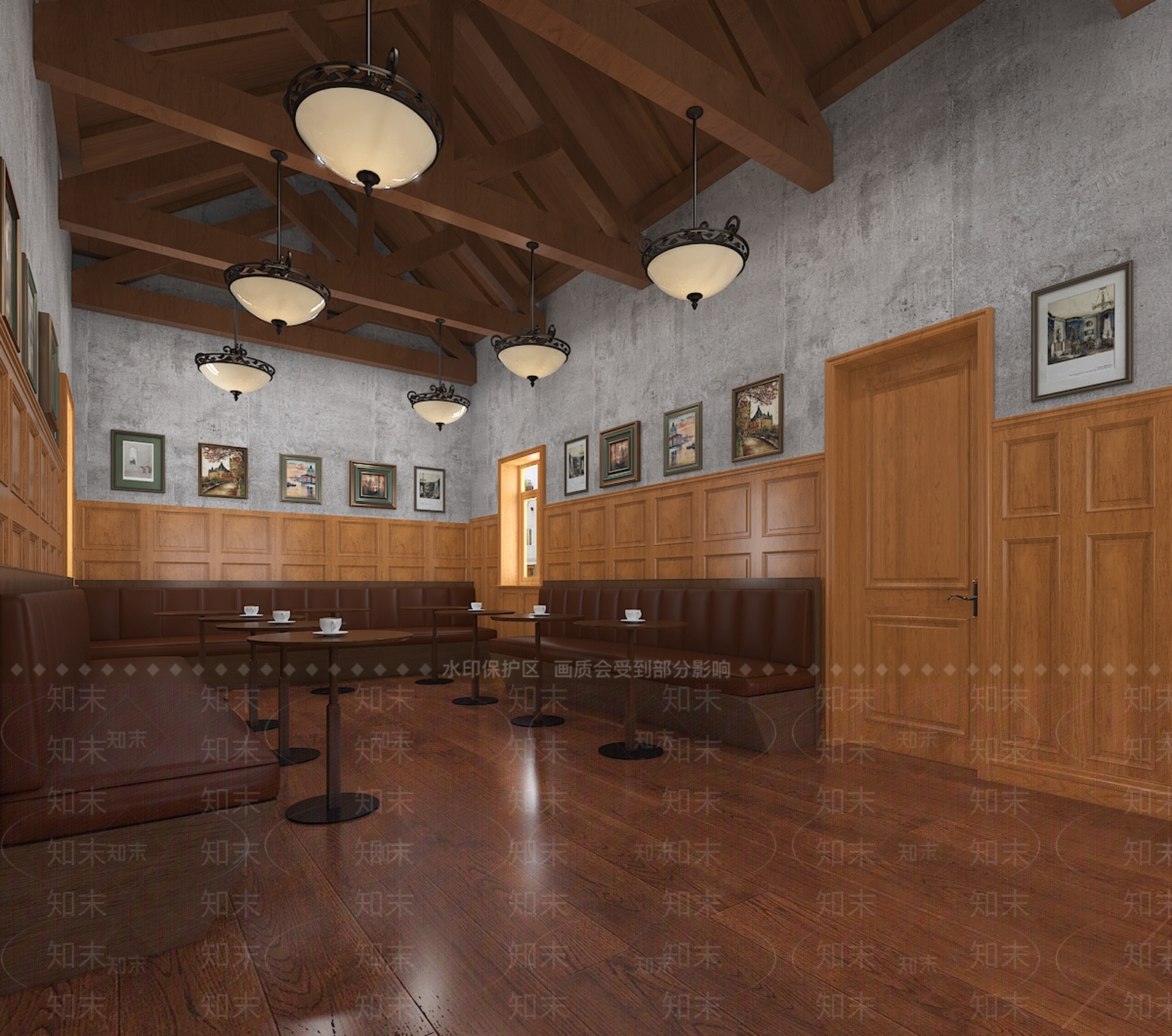 美式西餐厅3D模型下载【ID:1200396028】