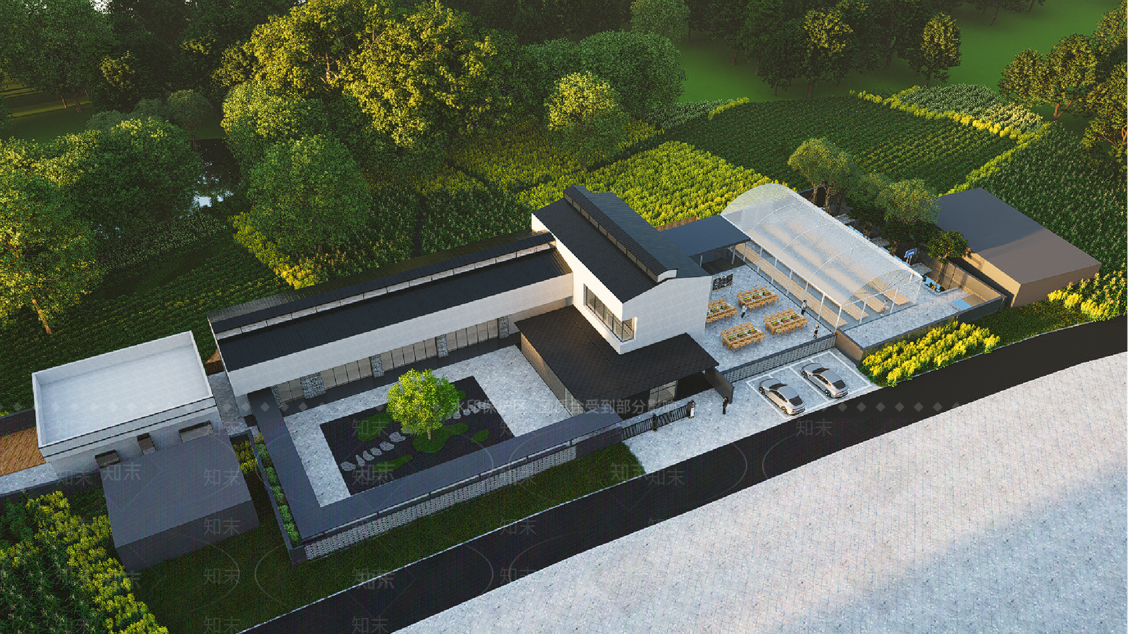 新中式小公建SU模型下载【ID:1200396370】