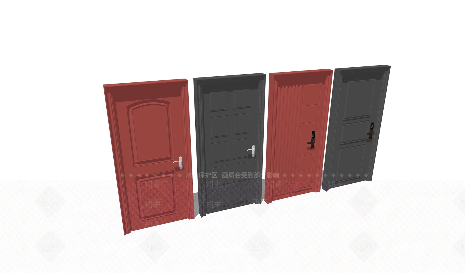 现代平开门SU模型下载【ID:1200396409】