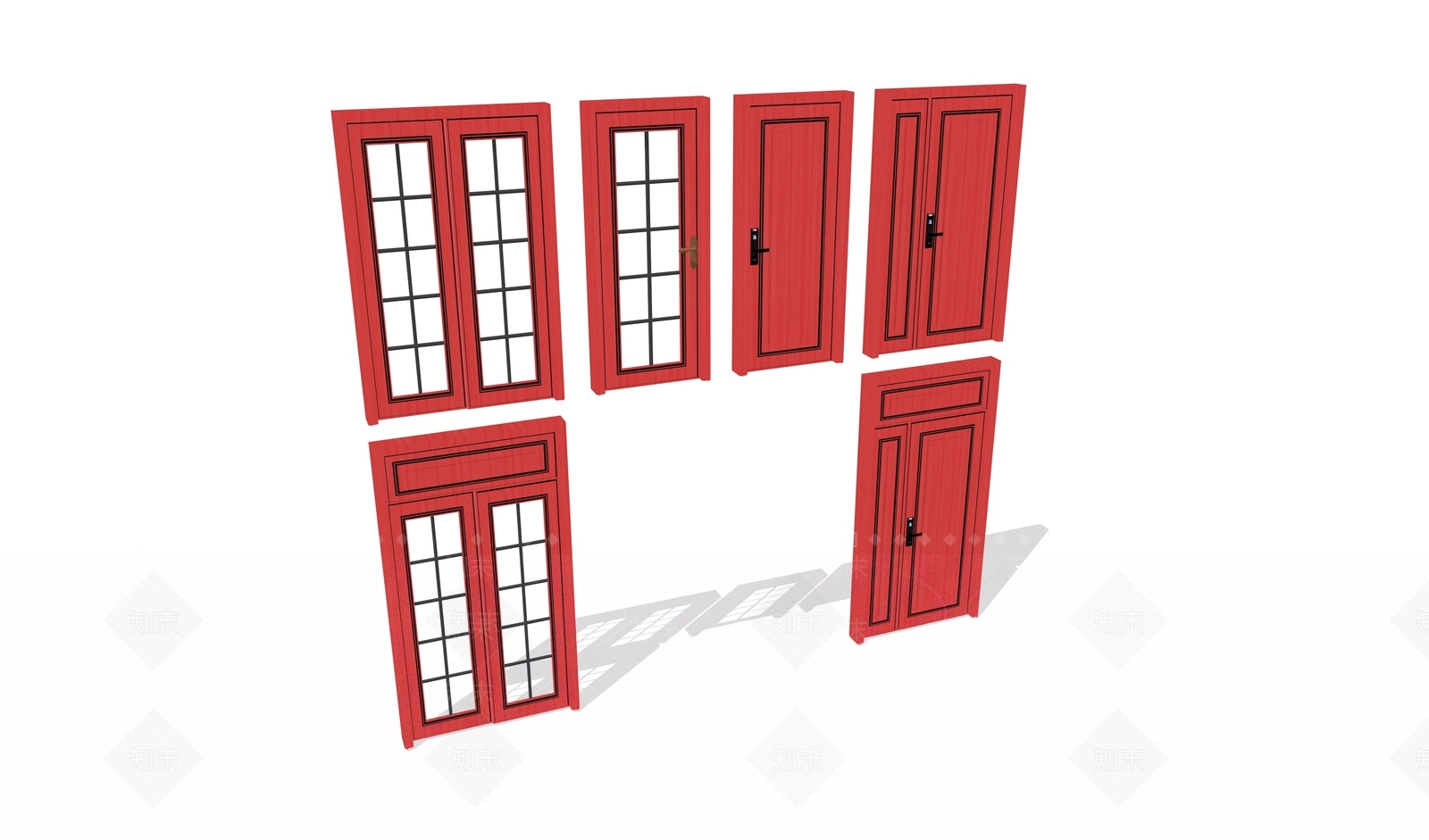 现代平开门SU模型下载【ID:1200396604】