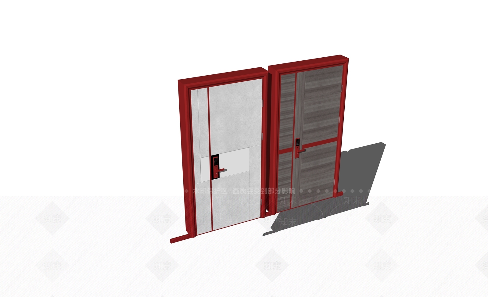 现代平开门SU模型下载【ID:1200396751】