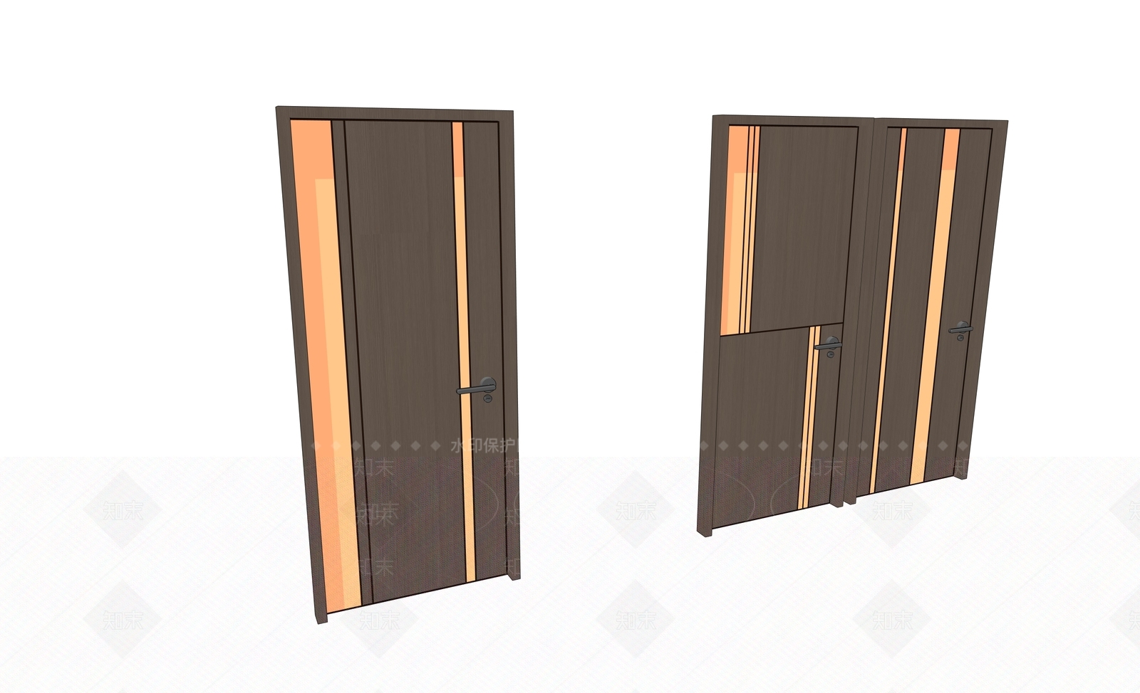 现代平开门SU模型下载【ID:1200396765】