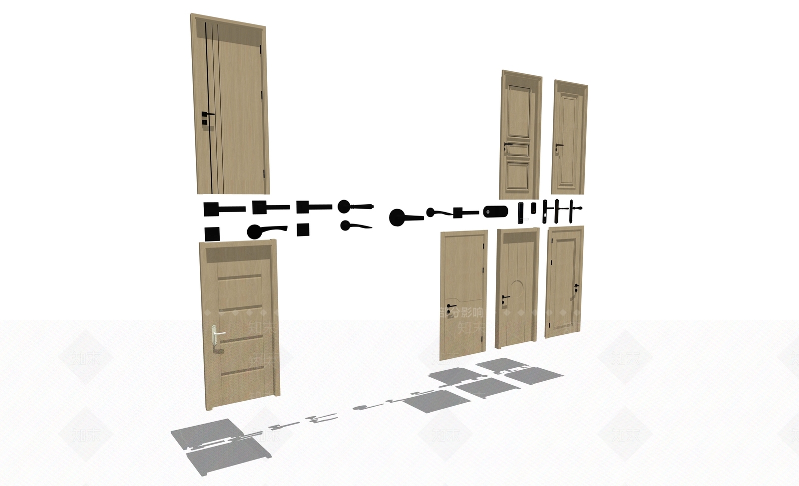 现代平开门SU模型下载【ID:1200396737】