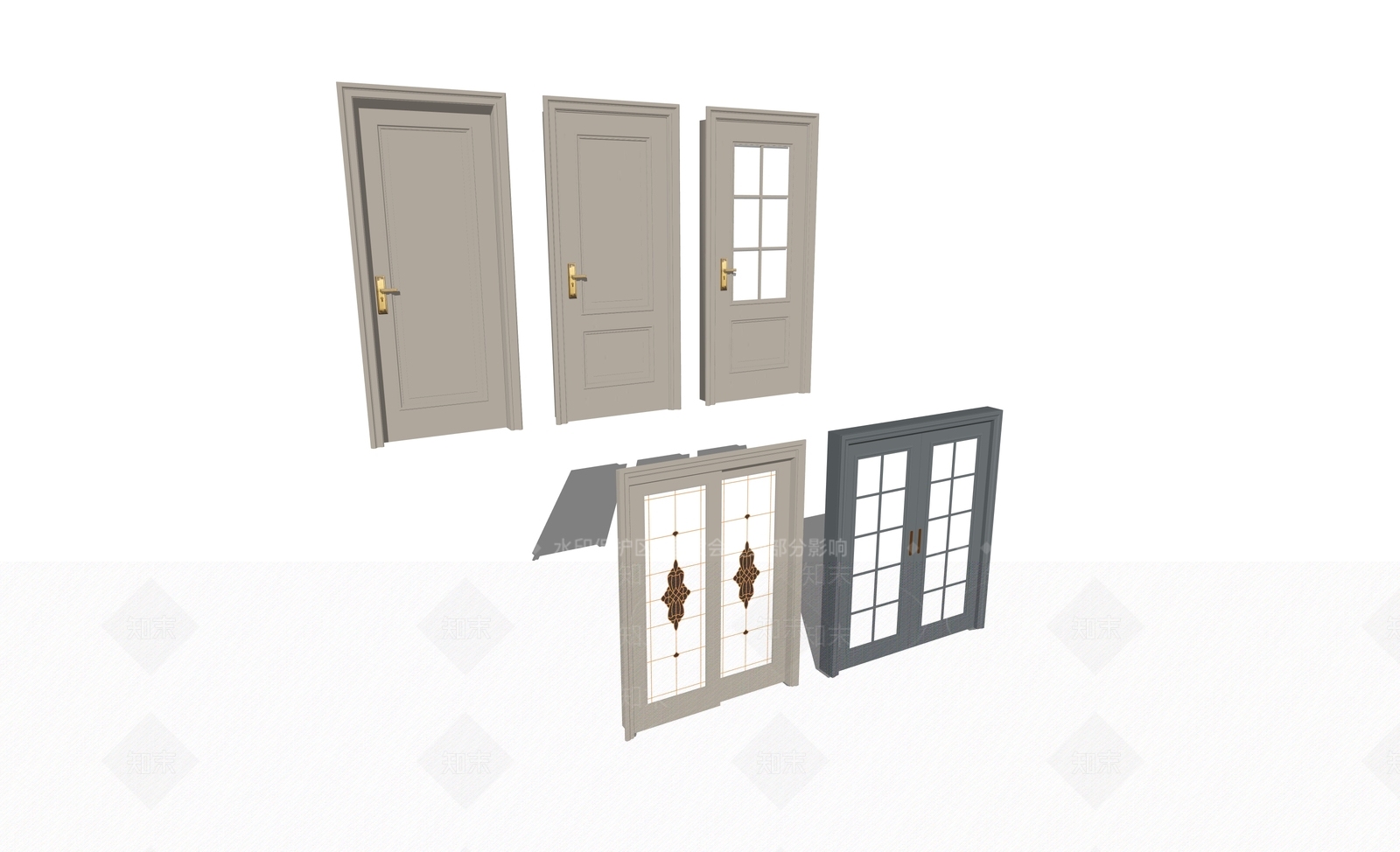 现代平开门SU模型下载【ID:1200396881】