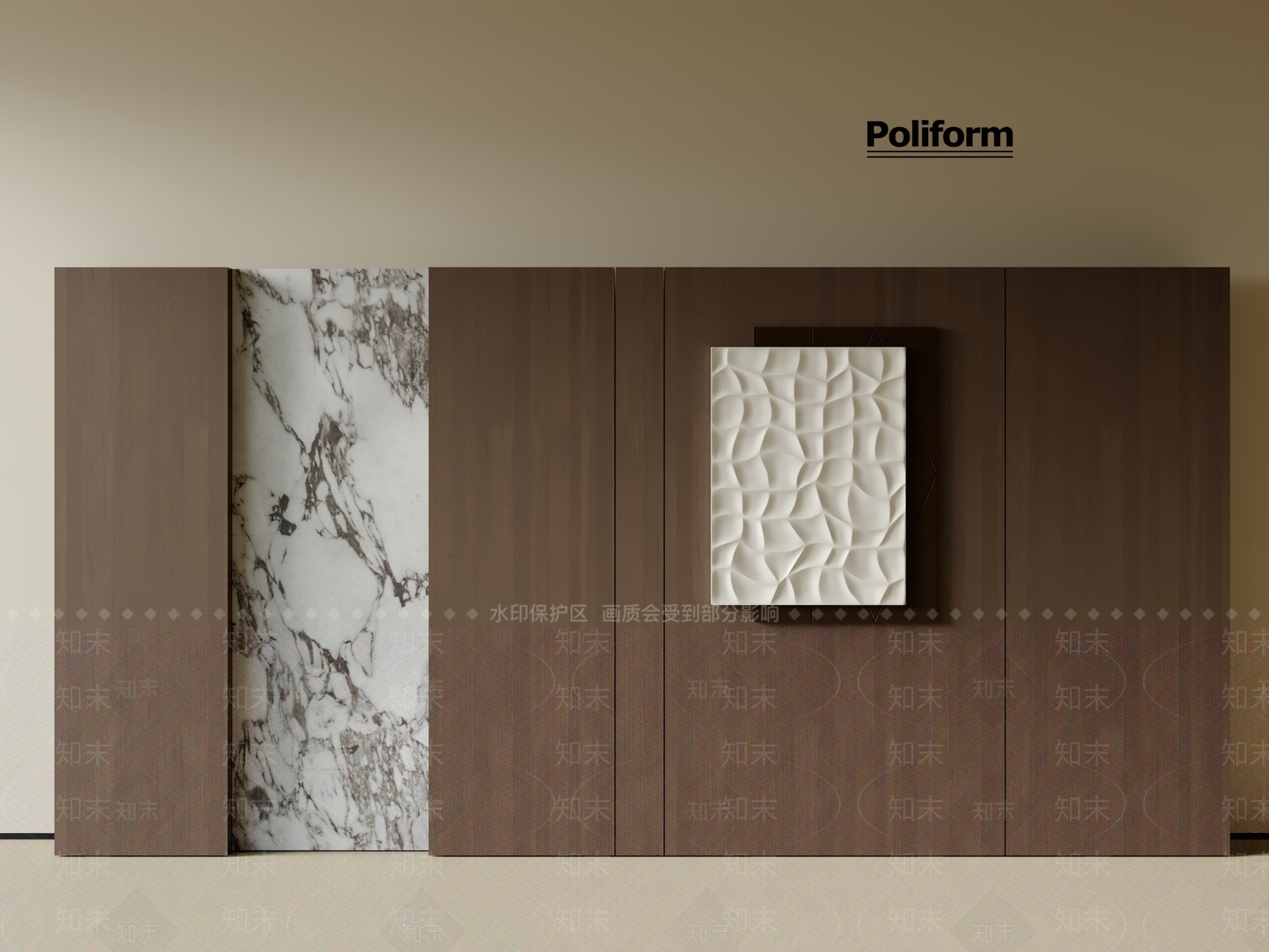 现代中古沙发背景墙3D模型下载【ID:1200397598】