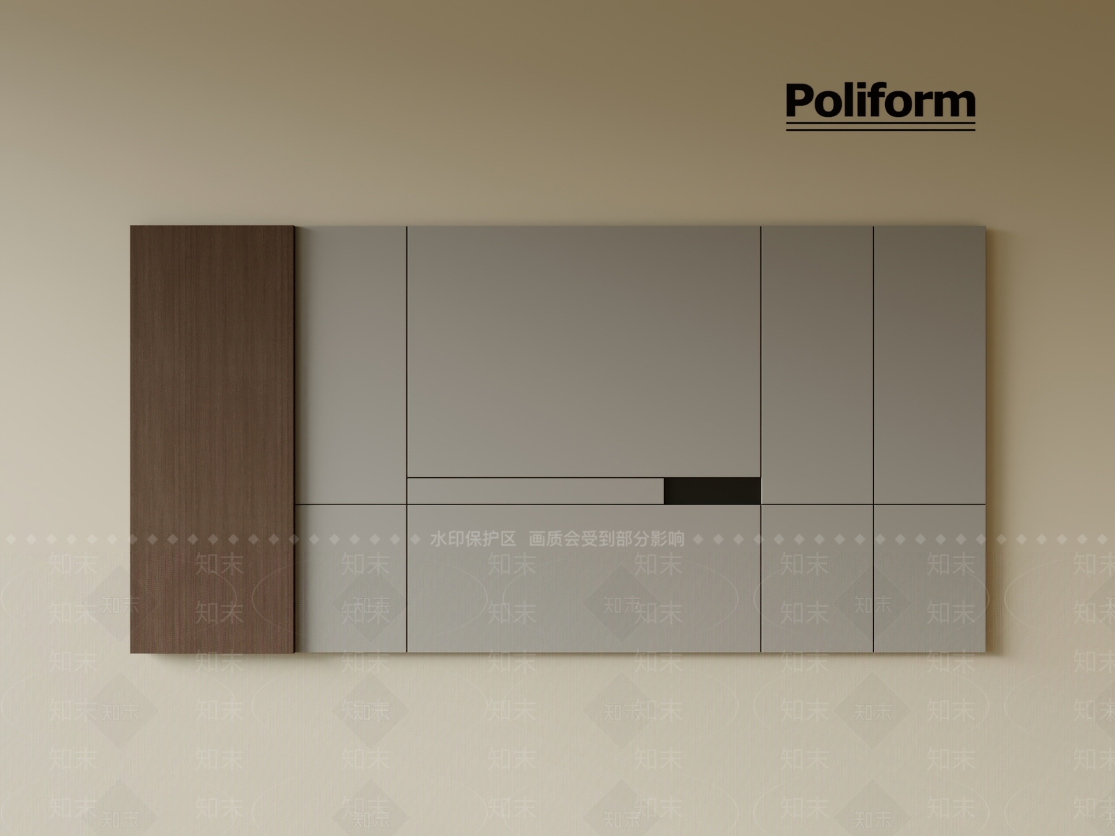 现代意式背景墙SU模型下载【ID:1200397990】