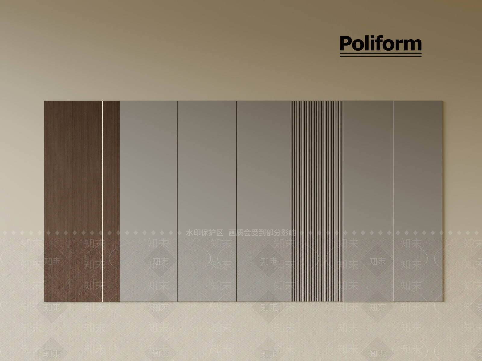 现代意式背景墙SU模型下载【ID:1200397996】