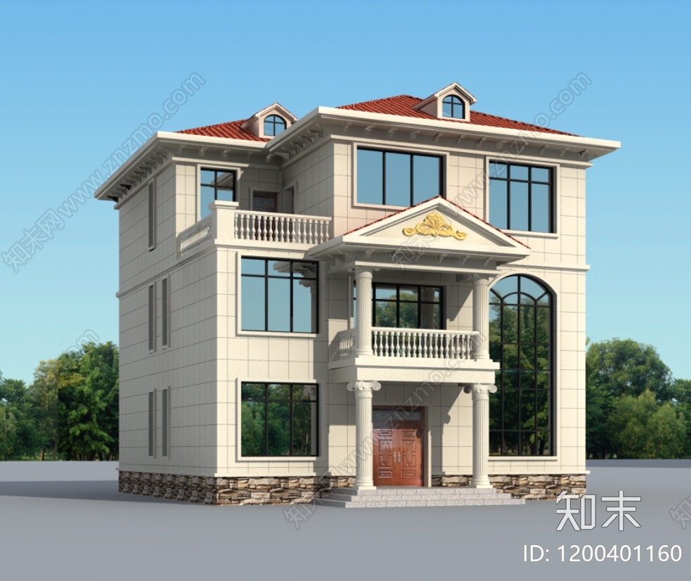 欧式简欧别墅建筑cad施工图下载【ID:1200401160】