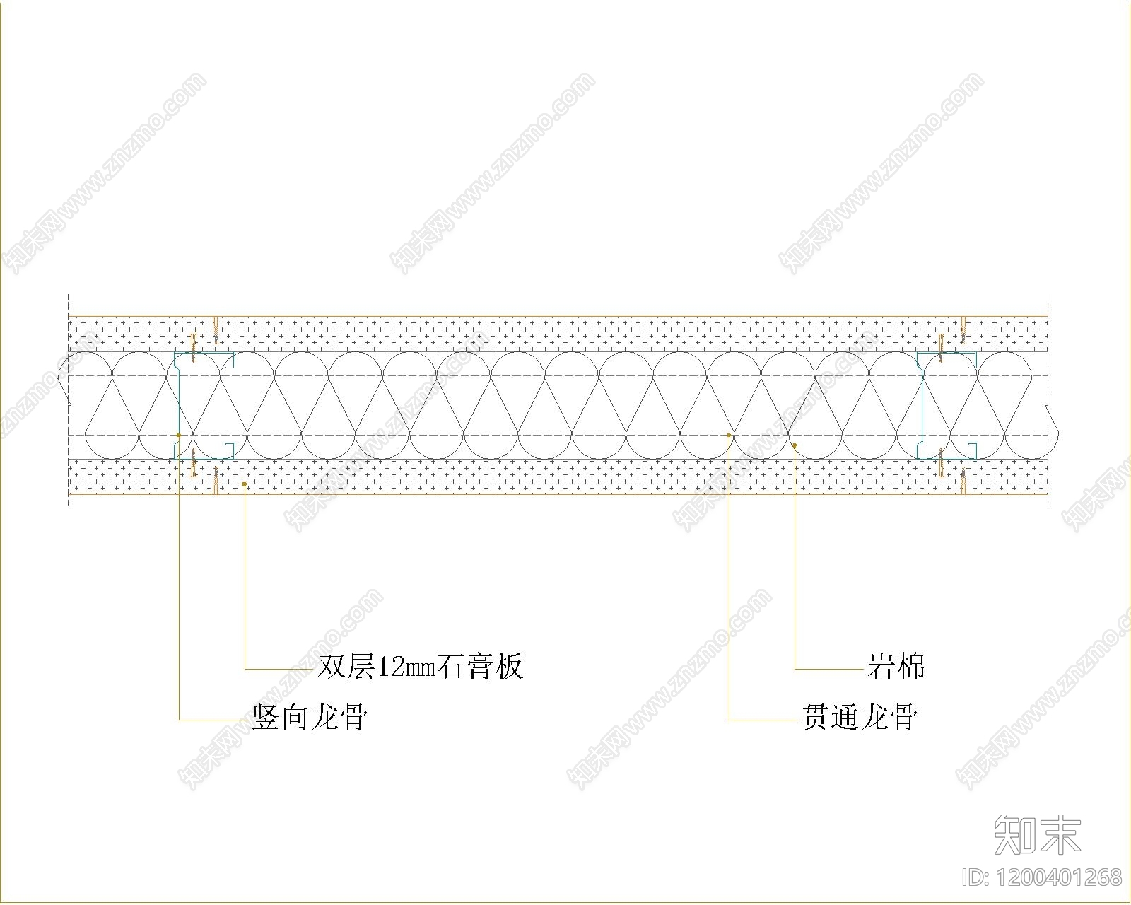 轻钢龙骨隔墙施工图下载【ID:1200401268】